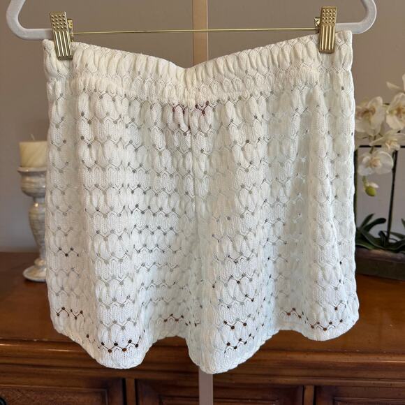 Show Me Your Mumu Hendrix Knit Lace Shorts White Pull-On Size Small NWOT - Picture 3 of 3